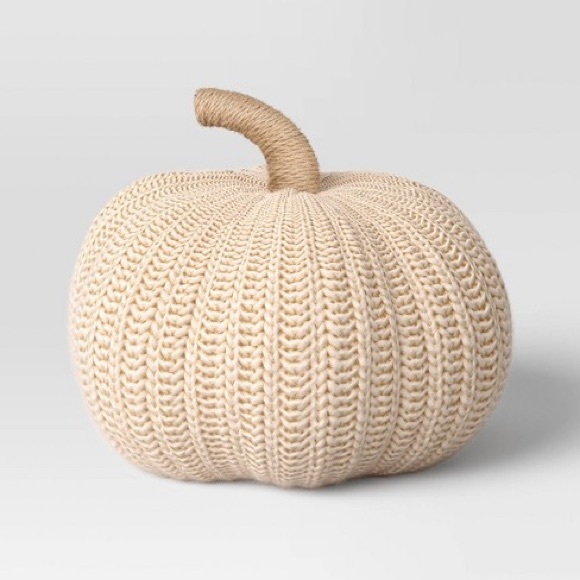 Threshold Other - Knit Pumpkin with Jute Stem Novelty Throw Pillow - Threshold